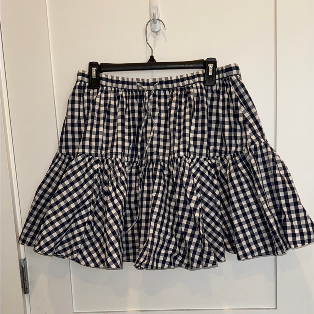 Gingham Checkered Skirt - Black and White